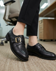 Klassische Damen-Lederloafer – Französisch inspirierte britische Slipper mit Gürtelschnalle