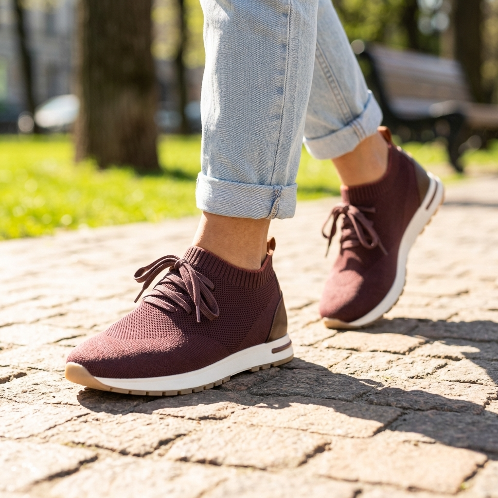 Women's Fly-Knit Slip-On Sneakers – Breathable Mesh Low Top