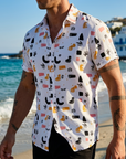 Men's Floral Print Short Sleeve Shirt – Loose Fit Summer Style