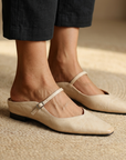 Women's Genuine Leather Wedge Sandals – Platform Slip-On with Height Boost