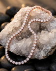 Men's Micro-Paved Copper Zirconia Tennis Chain – Spring Clasp Necklace