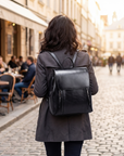 Damen Rucksack aus echtem Leder – Vintage-Rucksack mit großem Fassungsvermögen und mehreren Taschen
