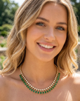 Women's Emerald Zircon Choker Necklace – Gold-Plated Copper