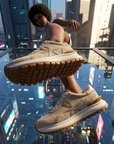 Women's Leather Platform Sneakers – Cross-Strap Thick Sole, 3-5cm Heel