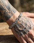 Men's Geometric Woven Punk Bracelet – Electroplated Alloy Bangle