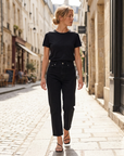 Women's High Waist Straight Leg Cropped Jeans – Retro Cotton Denim