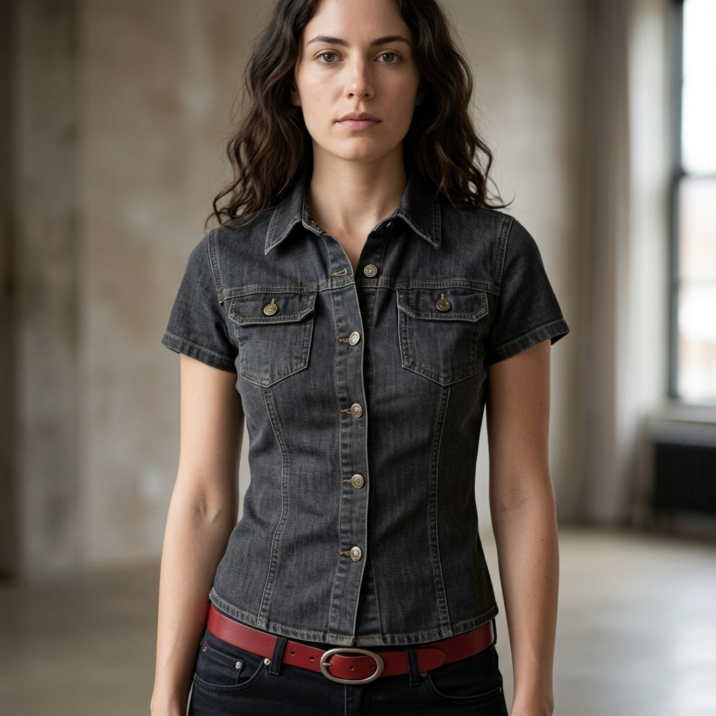 Women's Classic Slim Fit Short Sleeve Shirt – Button-Down Collar