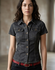 Women's Classic Slim Fit Short Sleeve Shirt – Button-Down Collar
