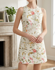 Women's French Jacquard A-Line Dress – Sleeveless High-Waist Business Midi