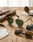Men's Titanium Alloy Pilot Aviator Sunglasses UV400 HD Glass