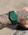 Men's Hip-Hop Full Rhinestone Quartz Watch , Luxury Green Alloy Fashion Timepiece
