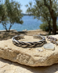 Men's Handmade Hemp Rope Bracelet – Titanium Steel Boho Wristband