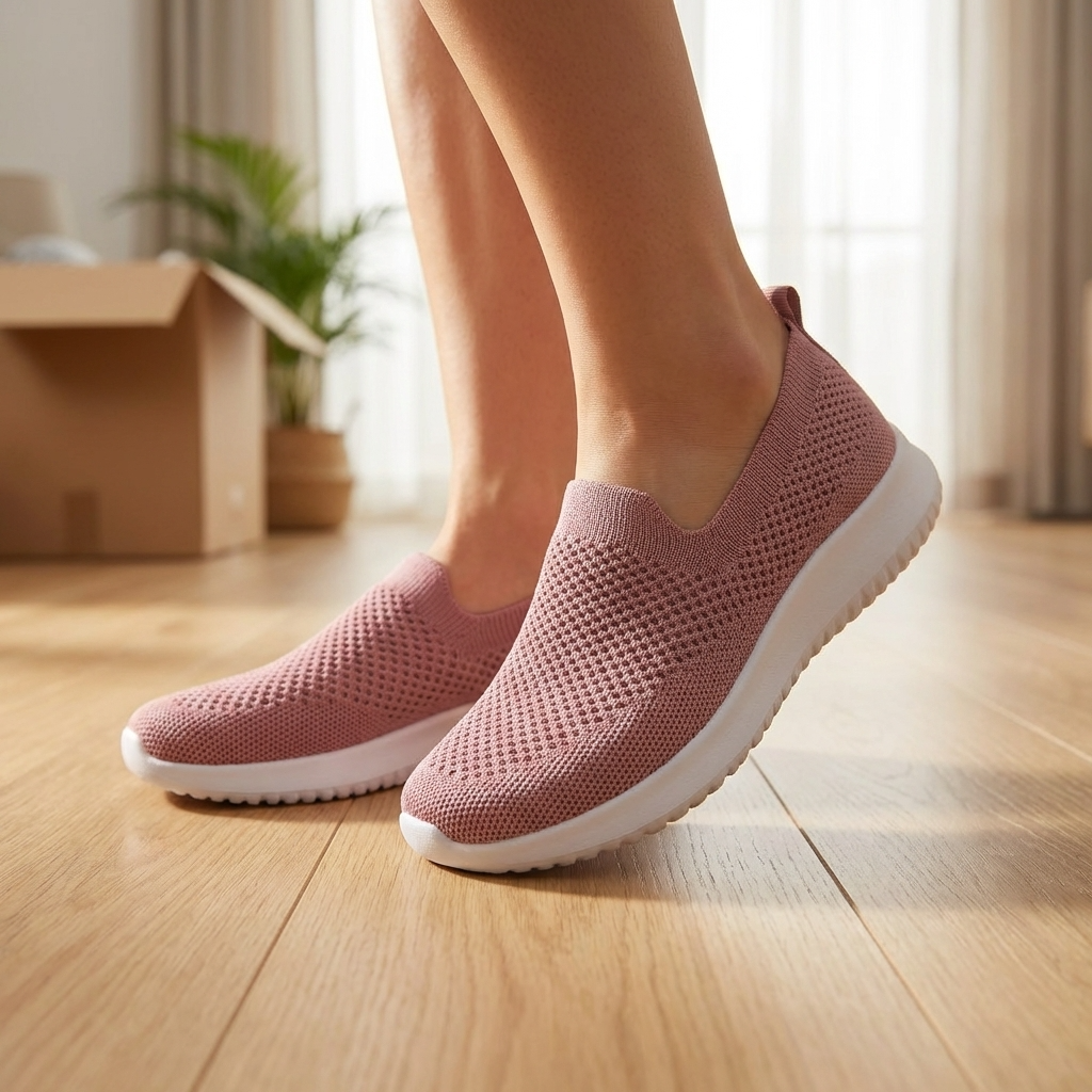 Chaussures à enfiler en maille respirante pour femme – Baskets confortables et légères avec semelle antidérapante, amorti doux et faciles à porter au quotidien