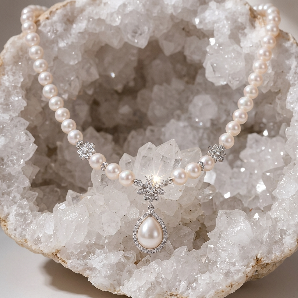 Women's Natural Freshwater Pearl Sterling Silver Necklace