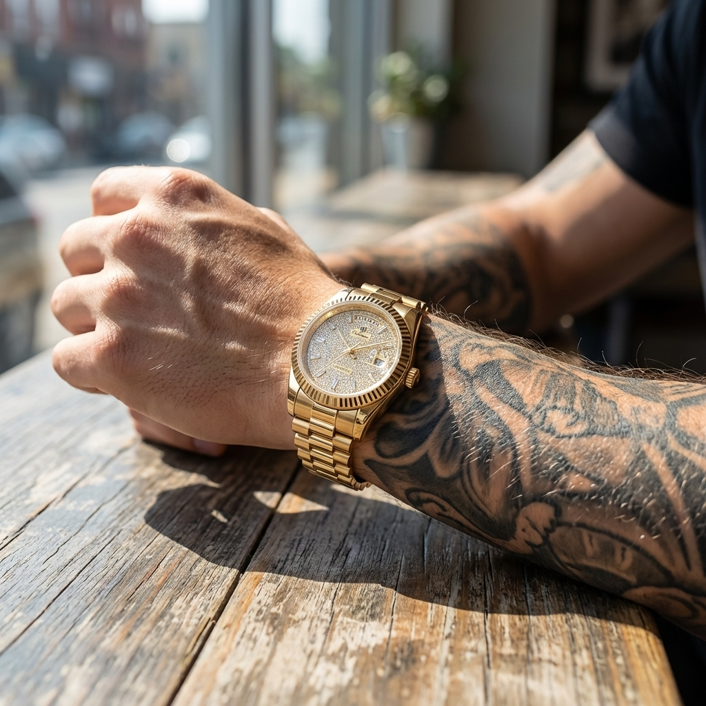 Men's Automatic Calendar Watch – Stainless Steel Mechanical Timepiece with Day-Date Display, Mineral Crystal &amp; Waterproof Design