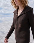 Women's Slim Fit Cardigan Sweater - Lapel Collar Button-Up Knit with Contrast Trim