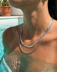 Women's Retro Double-Layer Gold-Plated Stainless Steel Necklace