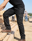 Men's 100% Cotton Straight-Leg Jeans  Overalls – Multi-Pocket Stone Wash