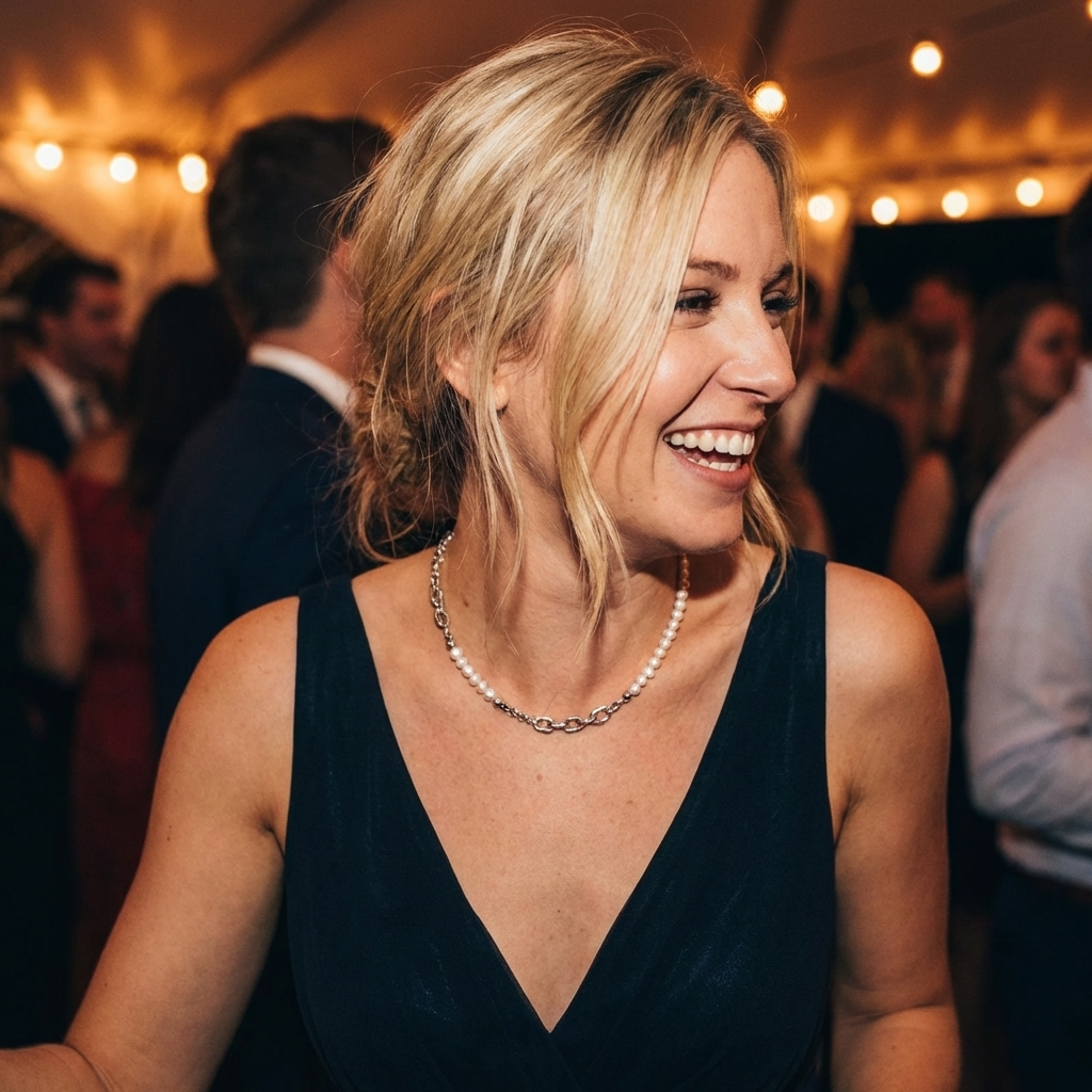 Women’s Baroque Pearl Necklace – Elegant Clavicle Chain with Geometric Ring Design, Adjustable Length &amp; Minimalist Luxury Style