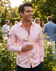 Herren 3D-Hemd mit Blumenmuster – Stretch-Slim-Fit Urban Hemd mit Revers