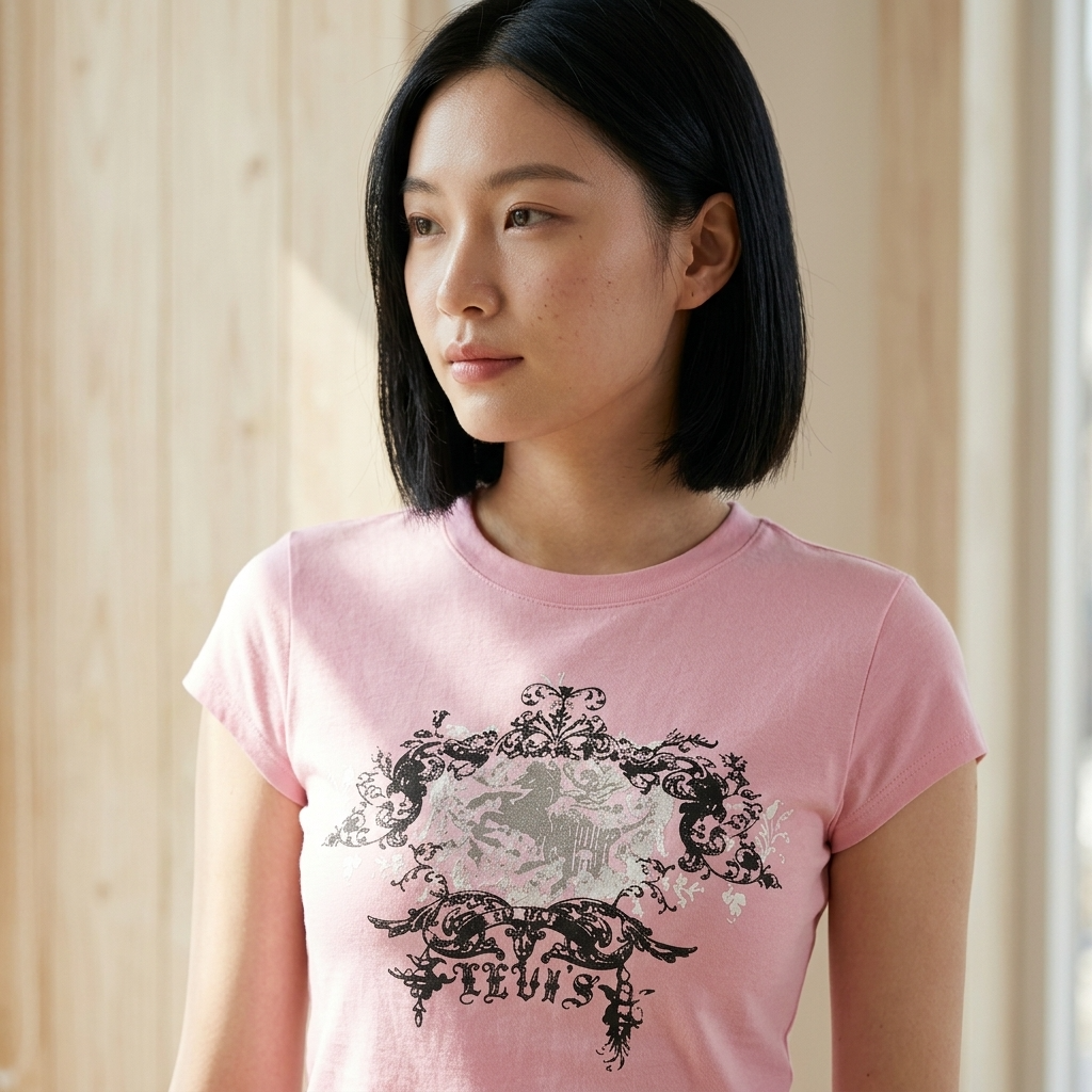 Women's 3D Print Slim Fit T-Shirt - Y2K Retro Streetwear Tee