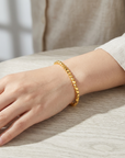 Women's Gold-Plated Chain Bracelet – Adjustable Elegant Brass Bangle
