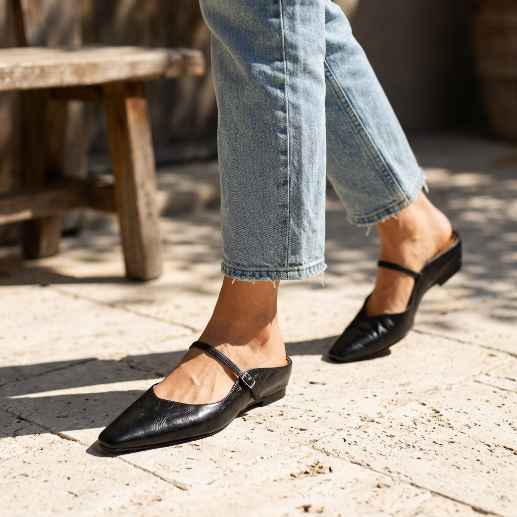 Women's Genuine Leather Wedge Sandals – Platform Slip-On with Height Boost