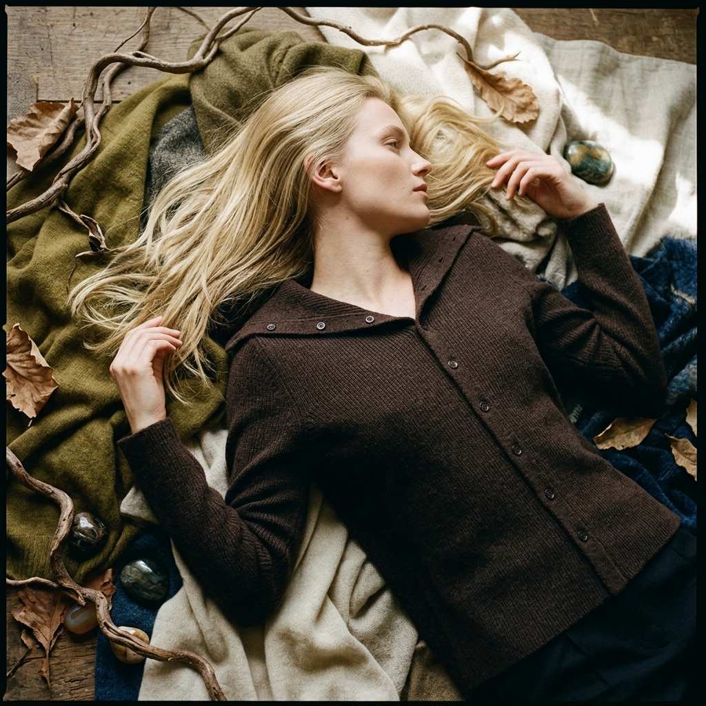 Women's Slim Fit Cardigan Sweater - Lapel Collar Button-Up Knit with Contrast Trim