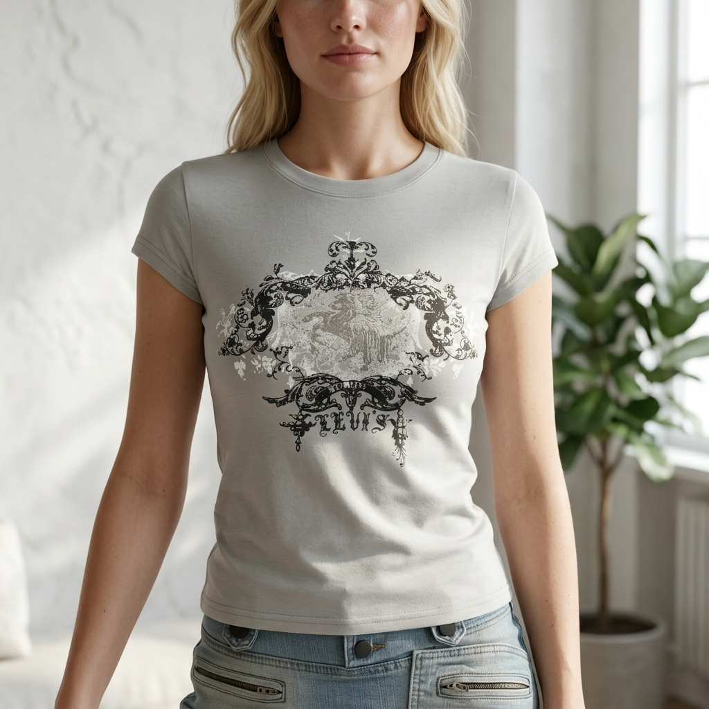 Women's 3D Print Slim Fit T-Shirt - Y2K Retro Streetwear Tee