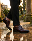 Herren formelle Lederschuhe mit Krokodilmuster – Spitz zulaufende Business- und Hochzeits-Schnürschuhe aus erstklassigem Rindsleder