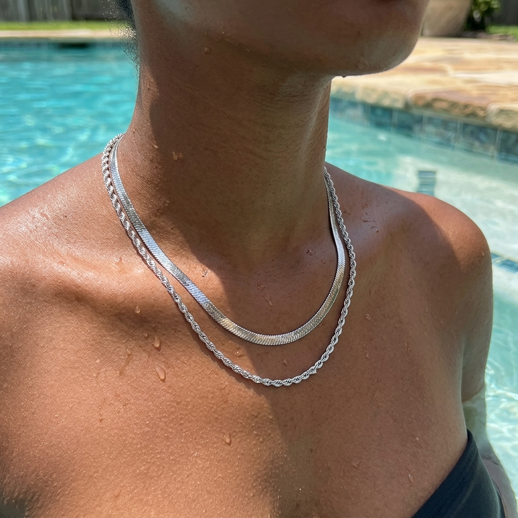 Women's Retro Double-Layer Gold-Plated Stainless Steel Necklace