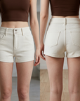 Women's High-Waisted Denim Shorts – Stretch Straight Cut