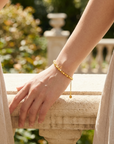 Women's Gold-Plated Chain Bracelet – Adjustable Elegant Brass Bangle