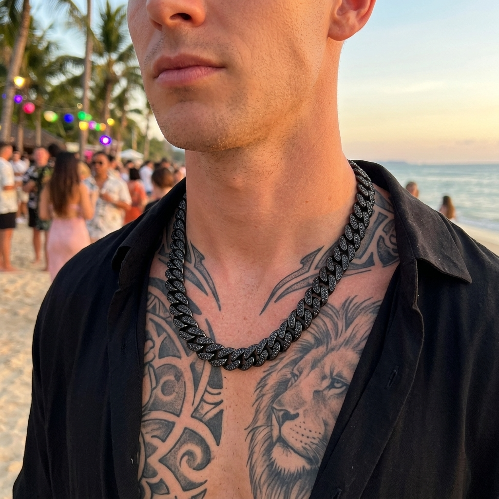 Men's Hip-Hop Full Diamond Cuban Chain Necklace