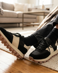 Women's Genuine Leather Color Block Sneakers – Retro Dad Shoe