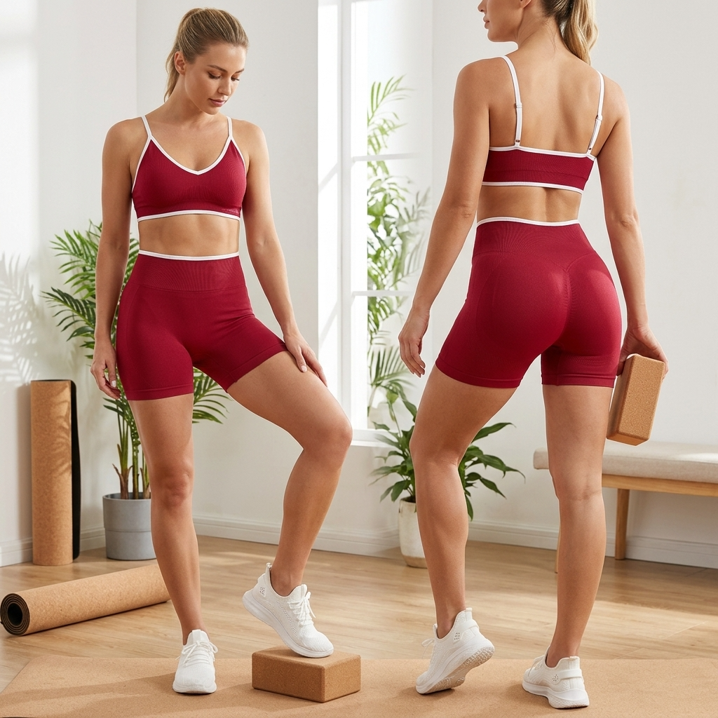 Women's Seamless Yoga Sportswear Set – Crop Top &amp; Leggings
