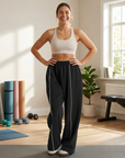 Women's Silk Blend Flared Yoga Pants – High-Stretch Wide Leg