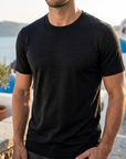 Men's Lyocell Merino Wool Blend T-Shirt – Moisture-Wicking Short Sleeve