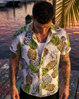 Men's Floral Print Short Sleeve Shirt – Loose Fit Summer Style