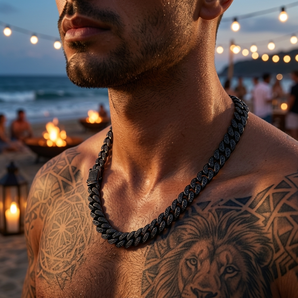 Men's Hip-Hop Full Diamond Cuban Chain Necklace