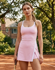 Women's Fitness Tennis Dress with Built-In Shorts