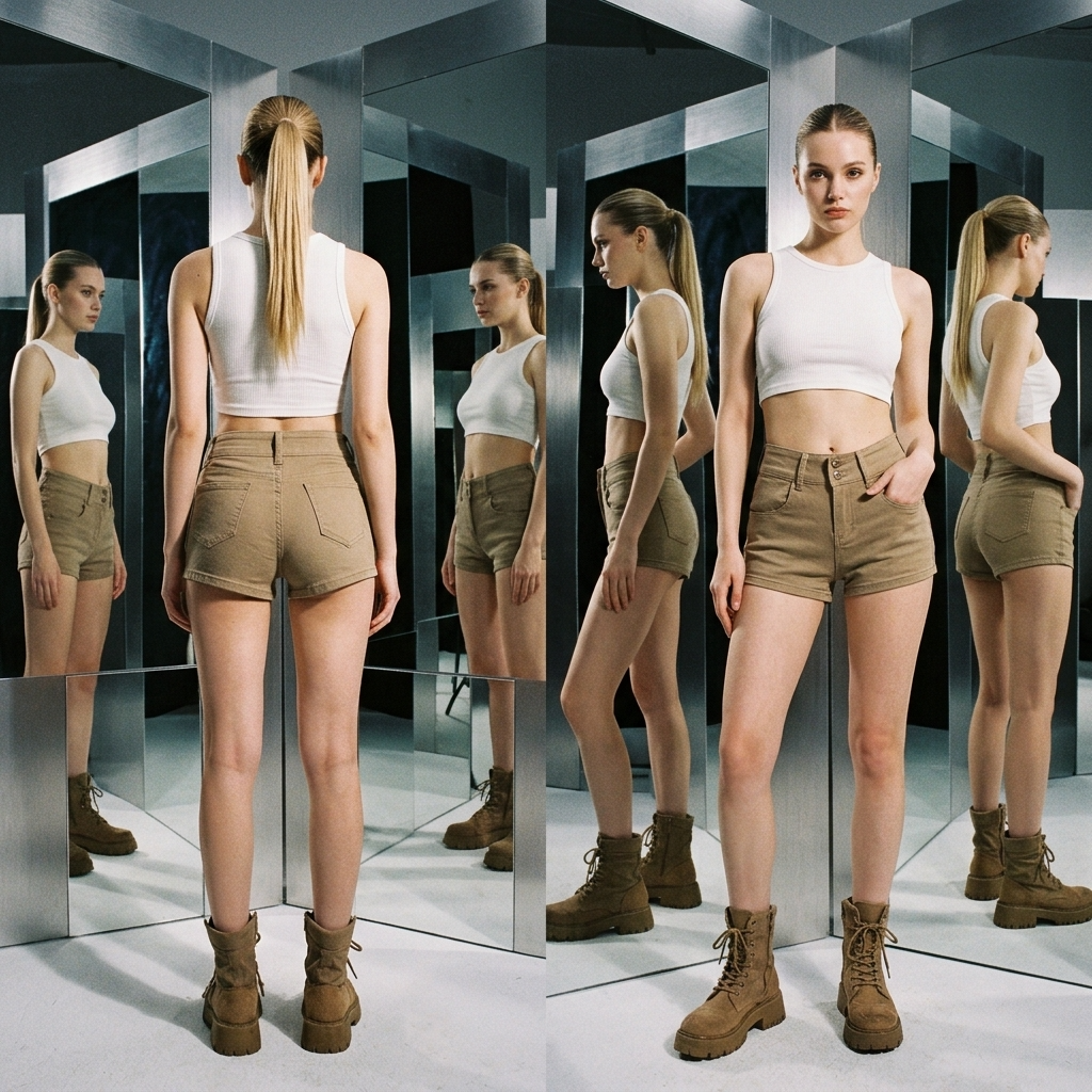 Women's High-Waisted Denim Shorts – Stretch Straight Cut