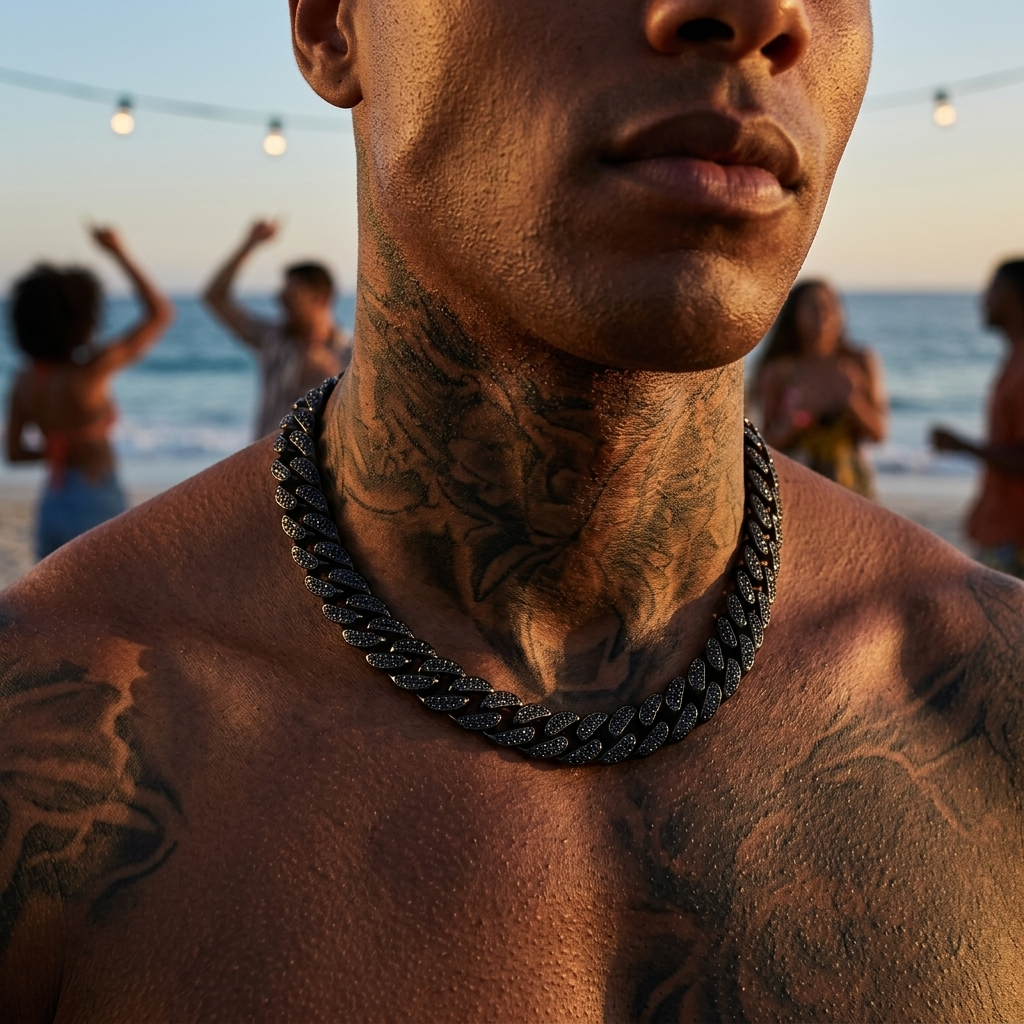 Men's Hip-Hop Full Diamond Cuban Chain Necklace