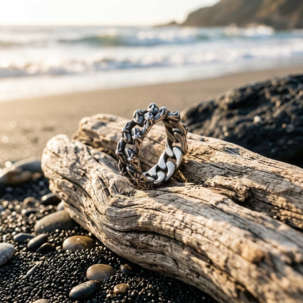 Men's Minimalist Stainless Steel Layered Ring – Stackable Street Style
