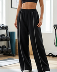 Women's Silk Blend Flared Yoga Pants – High-Stretch Wide Leg