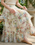 Women's Floral Mesh A-Line Midi Skirt – Princess Cake Skirt