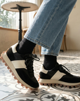 Women's Genuine Leather Color Block Sneakers – Retro Dad Shoe