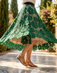 Women's Lace A-Line High-Waist Midi Skirt