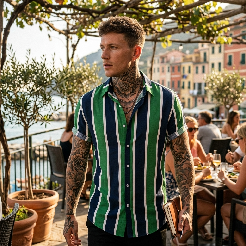 Men's Floral Print Short Sleeve Shirt – Loose Fit Summer Style