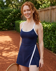 Women's Fitness Tennis Dress with Built-In Shorts